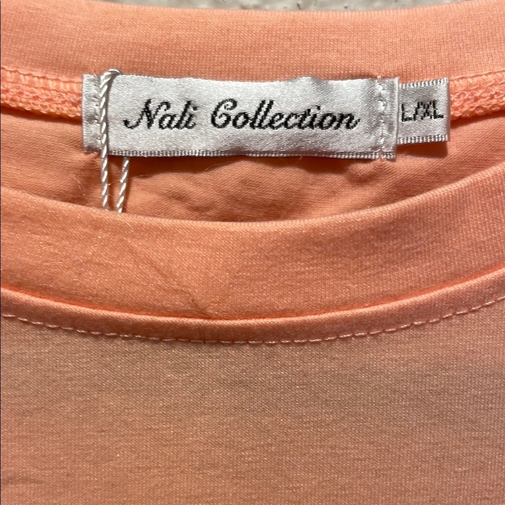 Dalia Collection Orange Graphic Embellished Tee - Picture 2 of 6